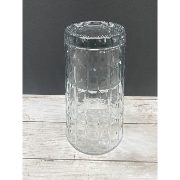 Vintage Syndicate MCM TARTAN Clear Heavy Pressed Glass 9" Cut Flower Vase USA - Picture 10 of 12